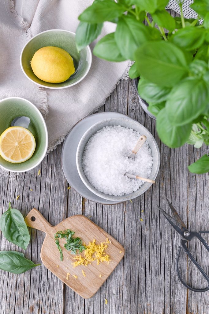 DIY Basilikum-Zitronen Salz einfach selber herstellen