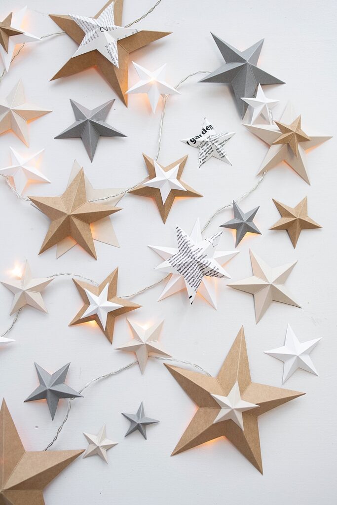 Basteln für Weihnachten: 3D Sterne aus Papier falten