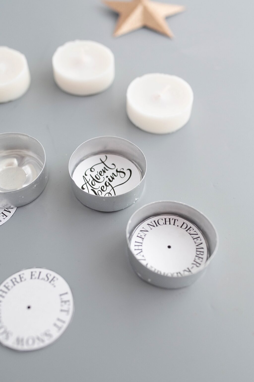 Schnelle DIY Geschenkidee Teelichter mit versteckten WeihnachtsSprüchen
