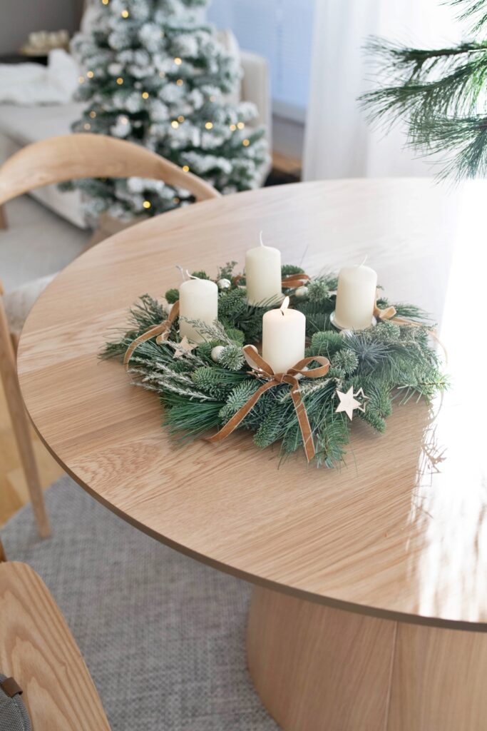 DIY Adventskranz Bipa Stumpenkerzen